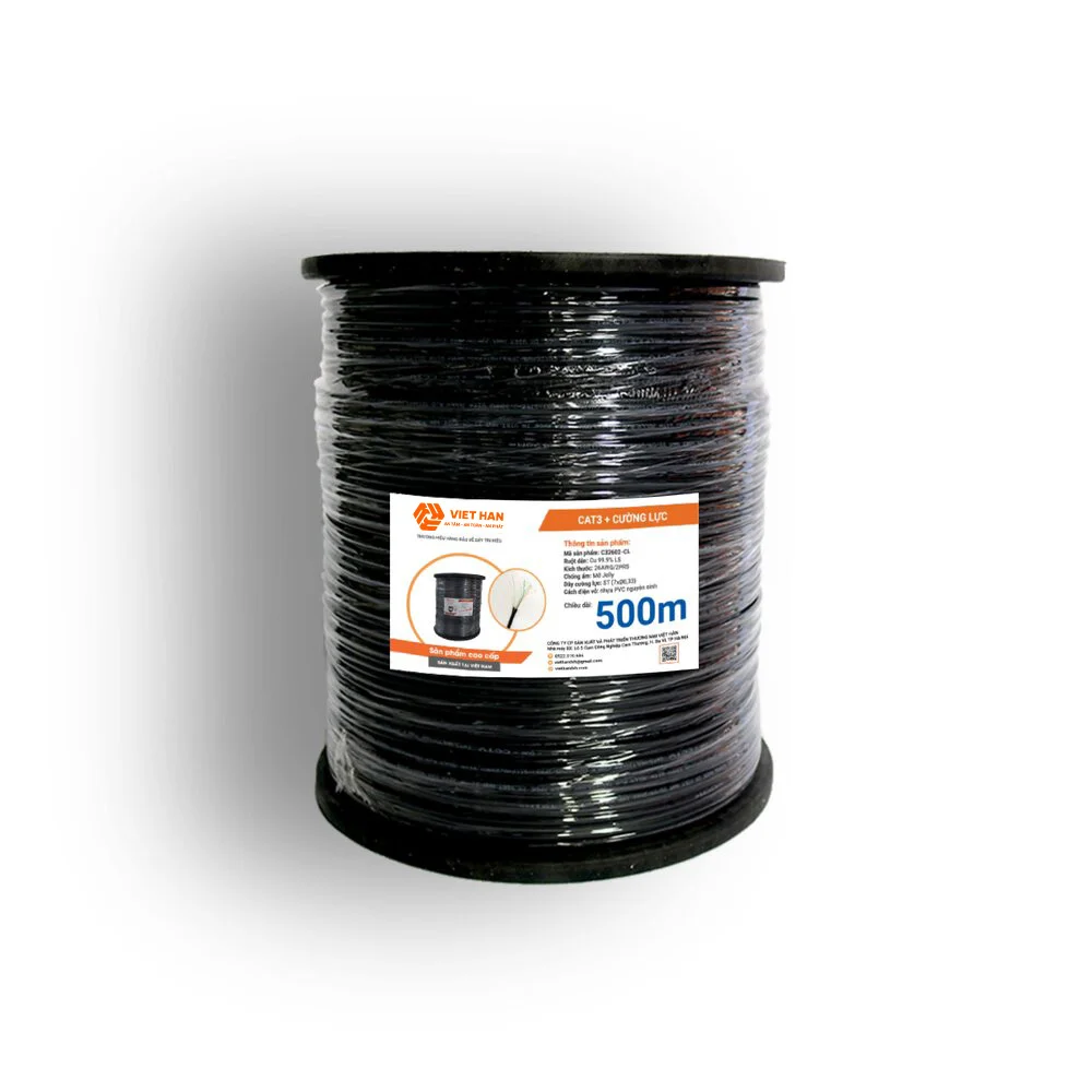 Dây cáp điện thoại cường lực 500m Việt Hàn CAT3 26AWG chính hãng Hati Solutions