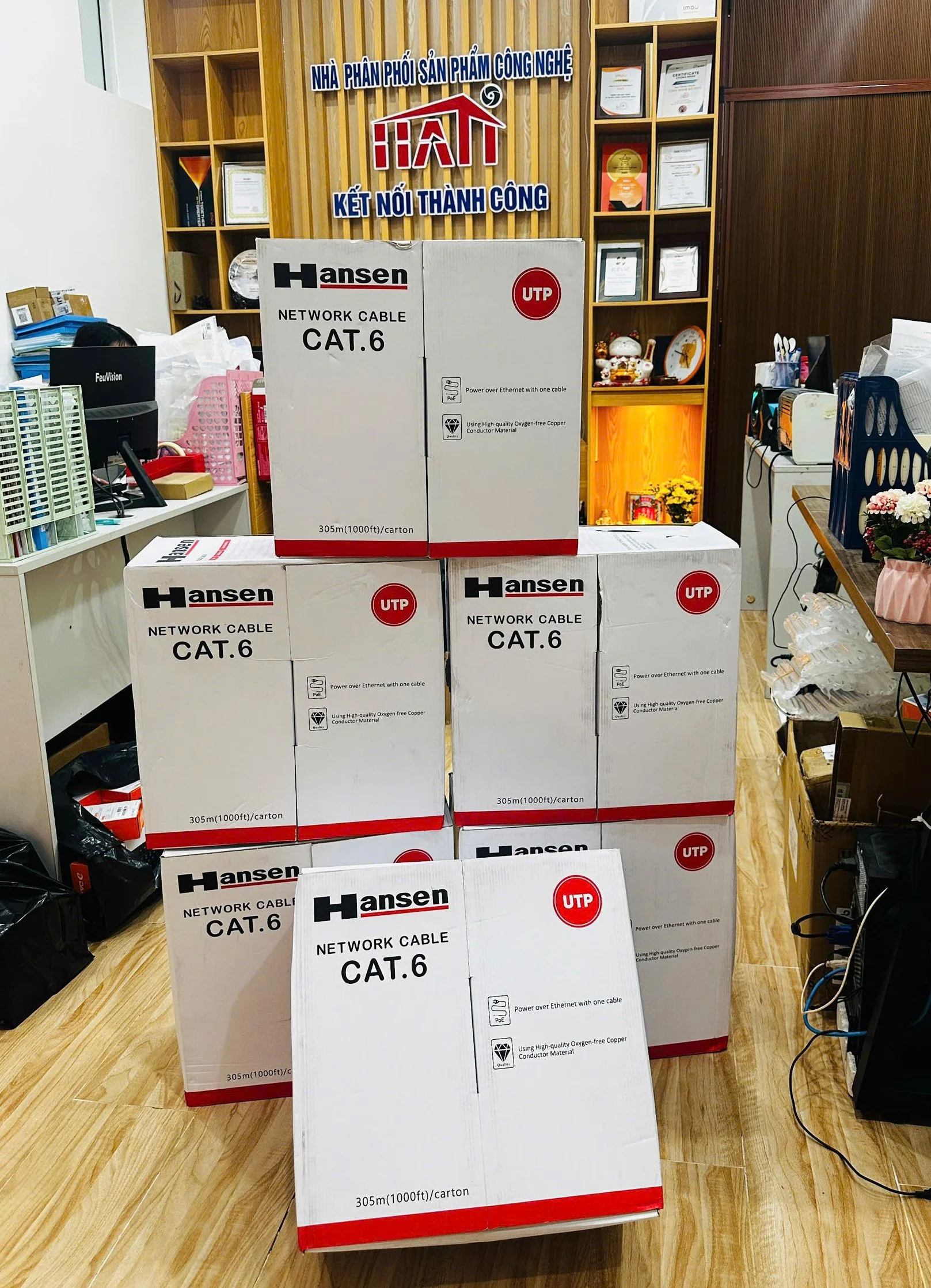 Dây mạng UTP Cat6 305m HSC6UP50, hiệu Hansen chính hãng Hati Solutions