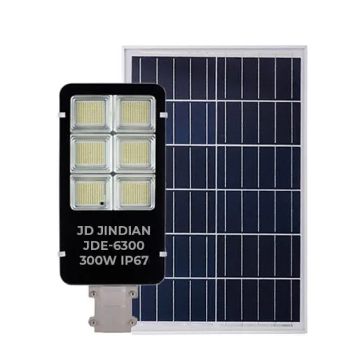 Đèn năng lượng mặt trời Jindian JDE-6300 300W dạng bàn chải Solar Light chính hãng Hati Solutions