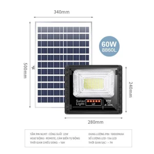 Đèn năng lượng mặt trời JD-8860L 60W
