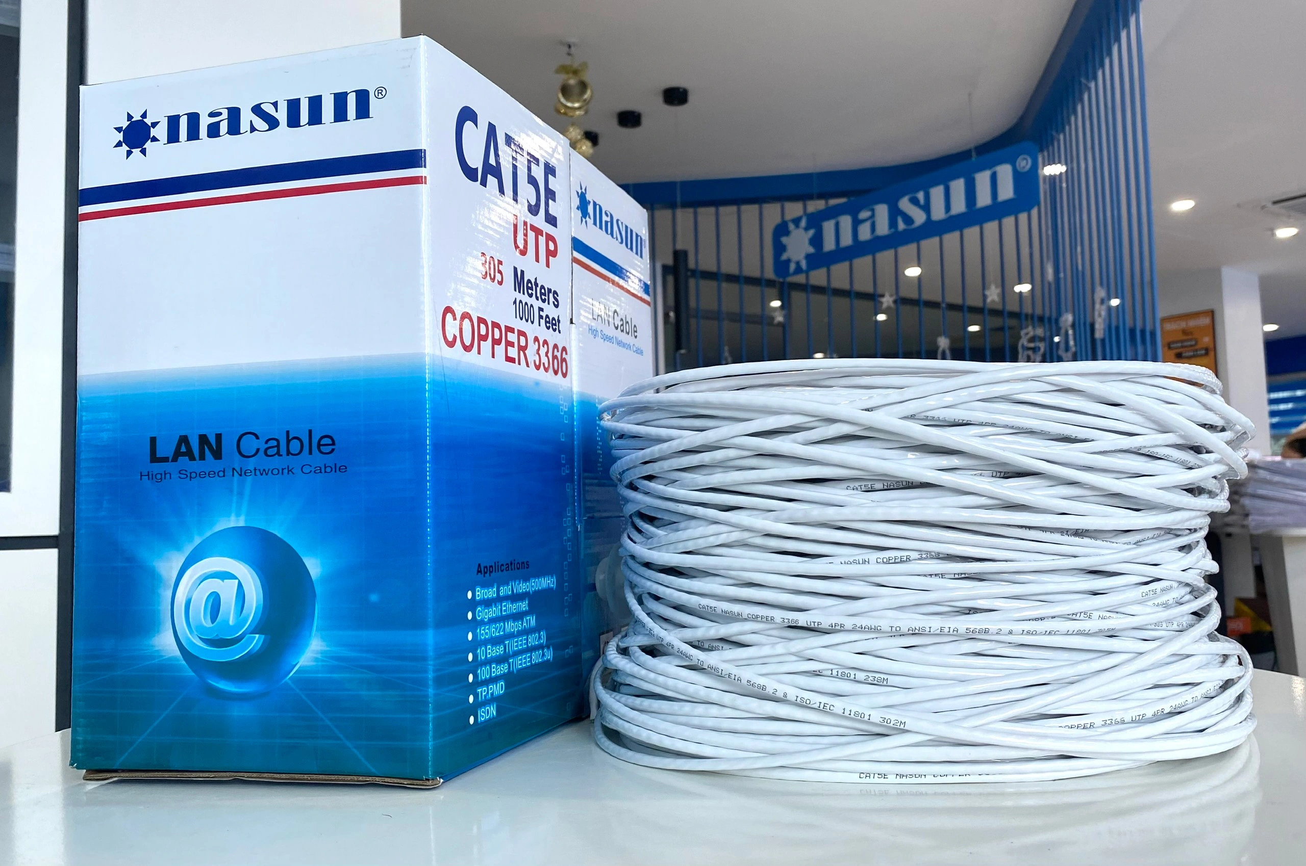 Dây mạng Cat5e NASUN model COPPER 1122 (305m/cuộn)